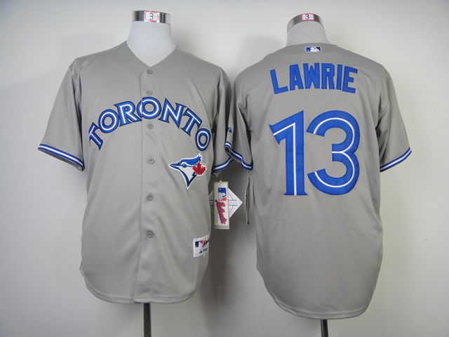 Men Toronto Blue Jays 13 Lawrie Grey MLB Jerseys